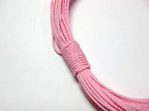 HIFRQVVC Gewachstes Baumwollgarn Perlenschnur Spule, 100 Meter gewachste Polyesterschnur, gedreht, 1 mm, Makramee-Schnur, Leinenfaden, (Pink) von HIFRQVVC