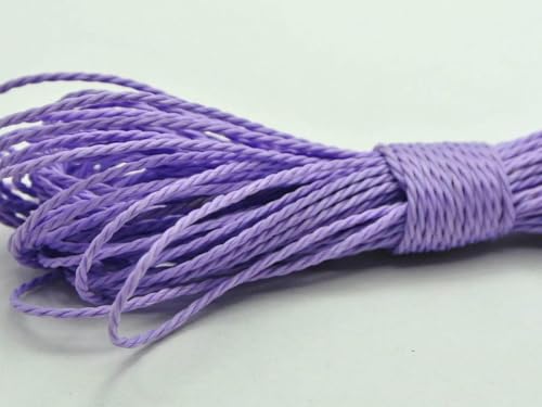 HIFRQVVC Gewachstes Baumwollgarn Perlenschnur Spule, 100 Meter gewachste Polyesterschnur, gedreht, 1 mm, Makramee-Schnur, Leinenfaden, (Purple) von HIFRQVVC