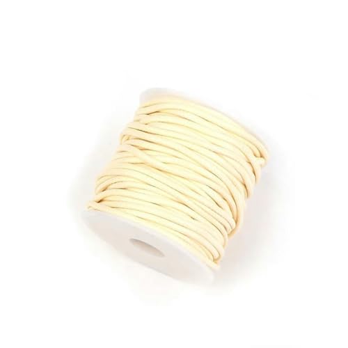 HIFRQVVC Gewachstes Baumwollgarn Perlenschnur Spule, 10M/Rolle Gewachste Baumwollschnur Bunte Gewachste Fadenschnur Gurt Perlen Halskette Seil(Beige,1.2mm) von HIFRQVVC