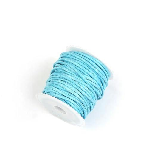 HIFRQVVC Gewachstes Baumwollgarn Perlenschnur Spule, 10M/Rolle Gewachste Baumwollschnur Bunte Gewachste Fadenschnur Gurt Perlen Halskette Seil(Blue,0.5mm) von HIFRQVVC