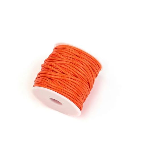 HIFRQVVC Gewachstes Baumwollgarn Perlenschnur Spule, 10M/Rolle Gewachste Baumwollschnur Bunte Gewachste Fadenschnur Gurt Perlen Halskette Seil(Orange,2mm) von HIFRQVVC