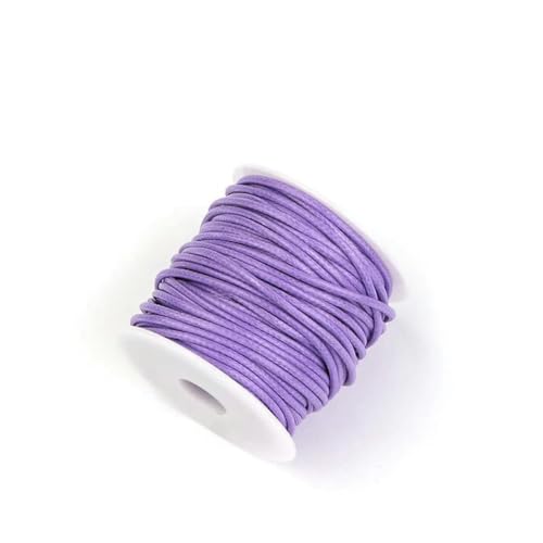 HIFRQVVC Gewachstes Baumwollgarn Perlenschnur Spule, 10M/Rolle Gewachste Baumwollschnur Bunte Gewachste Fadenschnur Gurt Perlen Halskette Seil(Purple,2mm) von HIFRQVVC