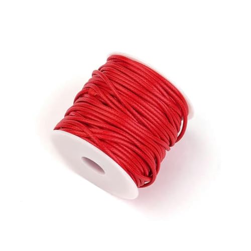 HIFRQVVC Gewachstes Baumwollgarn Perlenschnur Spule, 10M/Rolle Gewachste Baumwollschnur Bunte Gewachste Fadenschnur Gurt Perlen Halskette Seil(Red,0.5mm) von HIFRQVVC