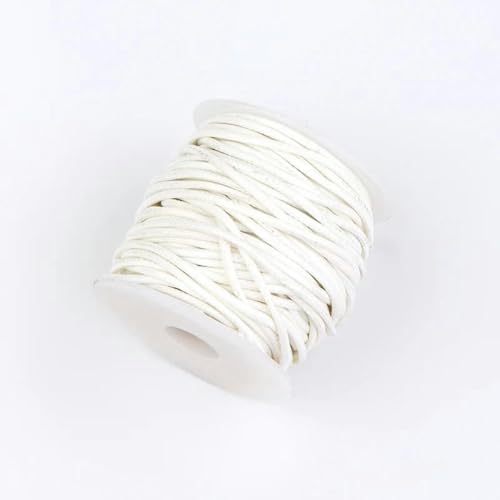 HIFRQVVC Gewachstes Baumwollgarn Perlenschnur Spule, 10M/Rolle Gewachste Baumwollschnur Bunte Gewachste Fadenschnur Gurt Perlen Halskette Seil(White,1mm) von HIFRQVVC