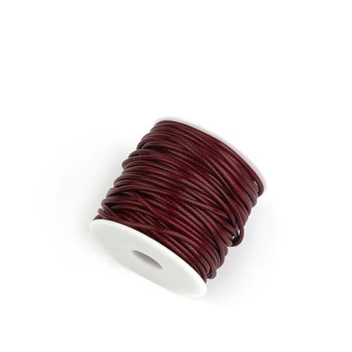 HIFRQVVC Gewachstes Baumwollgarn Perlenschnur Spule, 10M/Rolle Gewachste Baumwollschnur Bunte Gewachste Fadenschnur Gurt Perlen Halskette Seil(Wine Red,1.5mm) von HIFRQVVC