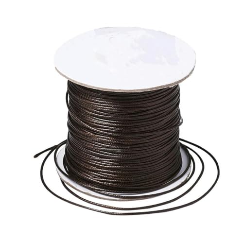 HIFRQVVC Gewachstes Baumwollgarn Perlenschnur Spule, 1mm schwarz gewachste Polyesterschnur gewachste Schnur Faden Schnur Gurt(Coconutbrown) von HIFRQVVC