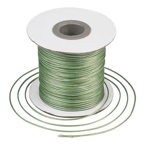 HIFRQVVC Gewachstes Baumwollgarn Perlenschnur Spule, 1mm schwarz gewachste Polyesterschnur gewachste Schnur Faden Schnur Gurt(Dark Sea Green) von HIFRQVVC
