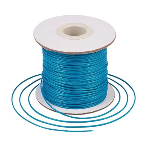 HIFRQVVC Gewachstes Baumwollgarn Perlenschnur Spule, 1mm schwarz gewachste Polyesterschnur gewachste Schnur Faden Schnur Gurt(Dark Turquoise) von HIFRQVVC