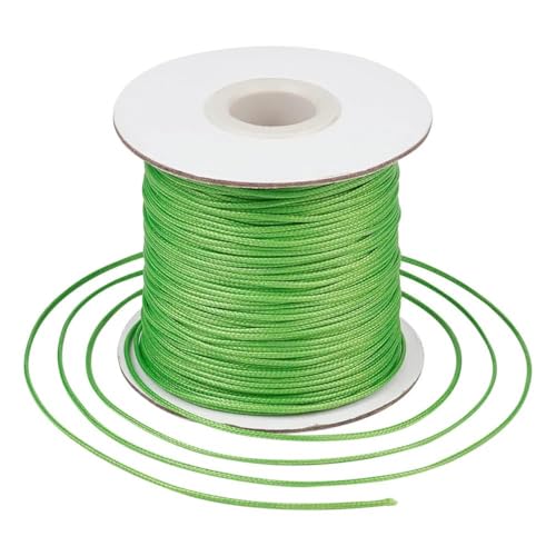 HIFRQVVC Gewachstes Baumwollgarn Perlenschnur Spule, 1mm schwarz gewachste Polyesterschnur gewachste Schnur Faden Schnur Gurt(Lime Green) von HIFRQVVC