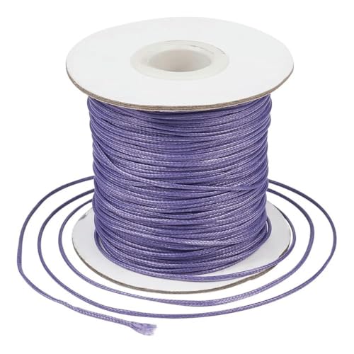 HIFRQVVC Gewachstes Baumwollgarn Perlenschnur Spule, 1mm schwarz gewachste Polyesterschnur gewachste Schnur Faden Schnur Gurt(Mauve) von HIFRQVVC