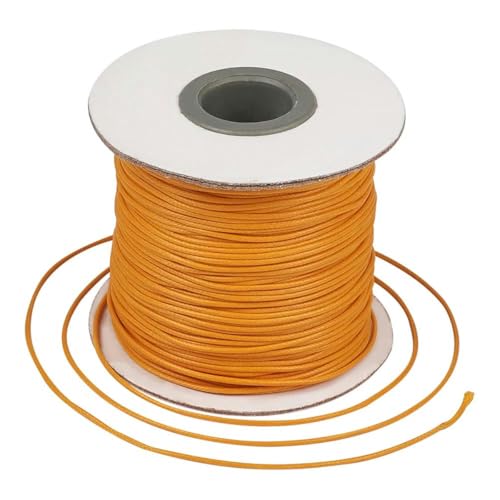 HIFRQVVC Gewachstes Baumwollgarn Perlenschnur Spule, 1mm schwarz gewachste Polyesterschnur gewachste Schnur Faden Schnur Gurt(Orange) von HIFRQVVC