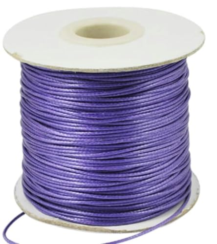 HIFRQVVC Gewachstes Baumwollgarn Perlenschnur Spule, 1mm schwarz gewachste Polyesterschnur gewachste Schnur Faden Schnur Gurt(Purple) von HIFRQVVC