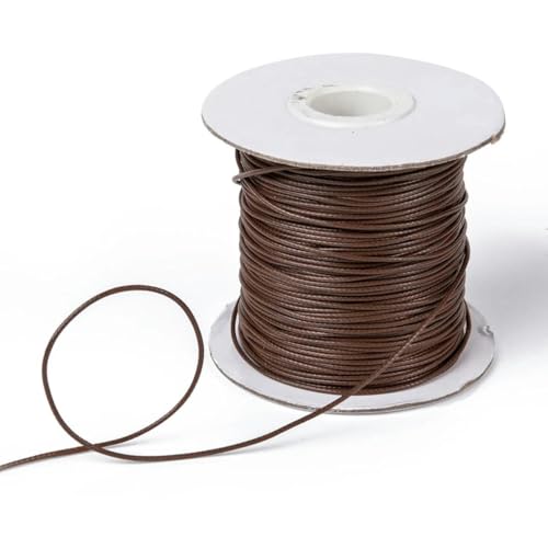 HIFRQVVC Gewachstes Baumwollgarn Perlenschnur Spule, 1mm schwarz gewachste Polyesterschnur gewachste Schnur Faden Schnur Gurt(Saddlebrown) von HIFRQVVC