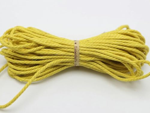 HIFRQVVC Gewachstes Baumwollgarn Perlenschnur Spule, 22 Yards gewachste gedrehte Baumwollkordel, 2 mm, Makramee-Schnur for Armbänder(Yellow) von HIFRQVVC