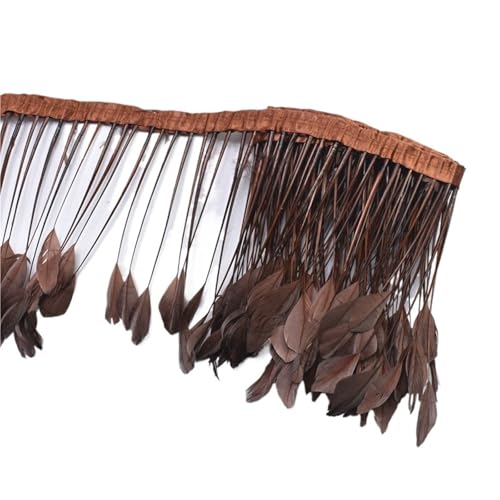 HIFRQVVC Party Dekoration Federn Band, Federbesatz, Fransen, 2 Yards, 4–6 Zoll, for Bastelarbeiten, Hochzeit, Nähen, Dekoration(Brown) von HIFRQVVC