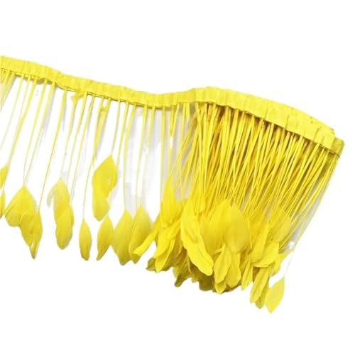 HIFRQVVC Party Dekoration Federn Band, Federbesatz, Fransen, 2 Yards, 4–6 Zoll, for Bastelarbeiten, Hochzeit, Nähen, Dekoration(Yellow) von HIFRQVVC