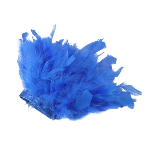 HIFRQVVC Party Dekoration Federn Band, Federbesatz Fransen 1/5/10 Meter 10-15CM Band for Kleidung Nähen Hochzeit Dekoration(Blue,1M) von HIFRQVVC