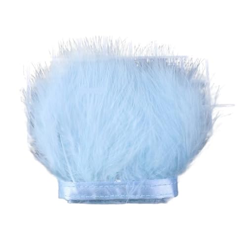 HIFRQVVC Party Dekoration Federn Band, Federbesatzband, 2 Meter, 8–10 cm, for Basteln, Nähen, Hochzeitskleid-Dekoration(Light Blue) von HIFRQVVC