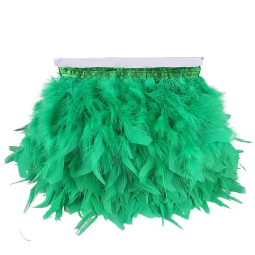 HIFRQVVC Party Dekoration Federn Band, Federfransenbesatzband, 10 Meter, 10–15 Zentimeter, Basteln, Nähen, Kleid, Dekoration(Green) von HIFRQVVC