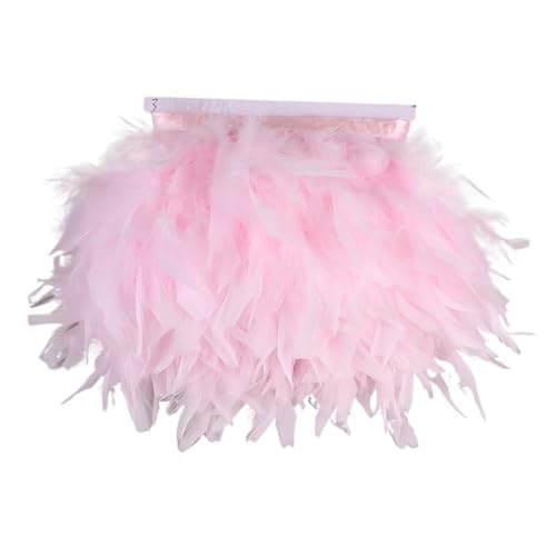 HIFRQVVC Party Dekoration Federn Band, Federfransenbesatzband, 10 Meter, 10–15 Zentimeter, Basteln, Nähen, Kleid, Dekoration(Pink2) von HIFRQVVC