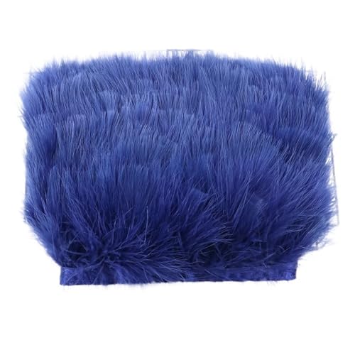 HIFRQVVC Party Dekoration Federn Band, Fransenband mit Truthahnfedern, 1 Meter, 8–10 cm, for Nähen, for Kleider, Dekoration(Dark Blue) von HIFRQVVC