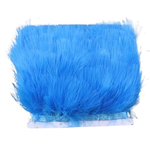 HIFRQVVC Party Dekoration Federn Band, Fransenband mit Truthahnfedern, 1 Meter, 8–10 cm, for Nähen, for Kleider, Dekoration(Lake Blue) von HIFRQVVC