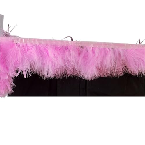 HIFRQVVC Party Dekoration Federn Band, Fransenband mit Truthahnfedern, 1 Meter, 8–10 cm, for Nähen, for Kleider, Dekoration(Pink) von HIFRQVVC