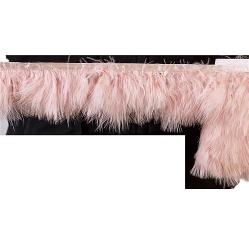 HIFRQVVC Party Dekoration Federn Band, Fransenband mit Truthahnfedern, 1 Meter, 8–10 cm, for Nähen, for Kleider, Dekoration(Pink2) von HIFRQVVC