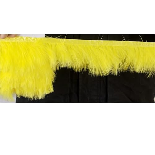 HIFRQVVC Party Dekoration Federn Band, Fransenband mit Truthahnfedern, 1 Meter, 8–10 cm, for Nähen, for Kleider, Dekoration(Yellow) von HIFRQVVC