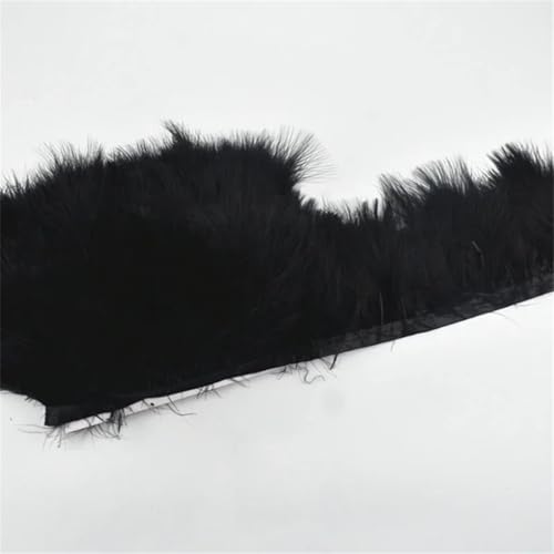 HIFRQVVC Party Dekoration Federn Band, Natürliche Federn Quaste Fringe Trim Ribbon Nähen DIY 10 Meter 10CM Breite(Black) von HIFRQVVC