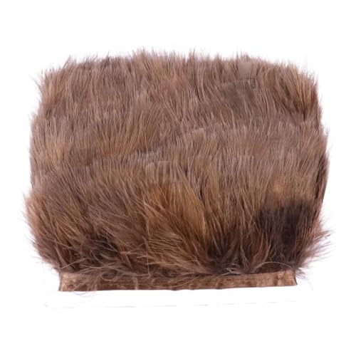 HIFRQVVC Party Dekoration Federn Band, Natürliche Federn Quaste Fringe Trim Ribbon Nähen DIY 10 Meter 10CM Breite(Black Brown) von HIFRQVVC