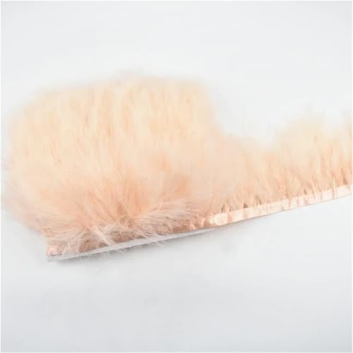 HIFRQVVC Party Dekoration Federn Band, Natürliche Federn Quaste Fringe Trim Ribbon Nähen DIY 10 Meter 10CM Breite(Champagne) von HIFRQVVC