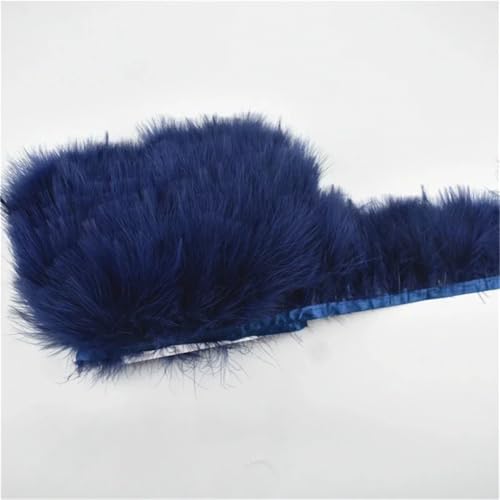 HIFRQVVC Party Dekoration Federn Band, Natürliche Federn Quaste Fringe Trim Ribbon Nähen DIY 10 Meter 10CM Breite(Dark Blue) von HIFRQVVC