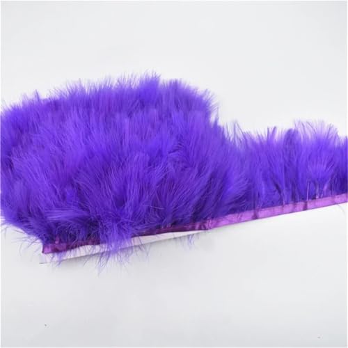 HIFRQVVC Party Dekoration Federn Band, Natürliche Federn Quaste Fringe Trim Ribbon Nähen DIY 10 Meter 10CM Breite(Deep Purple) von HIFRQVVC