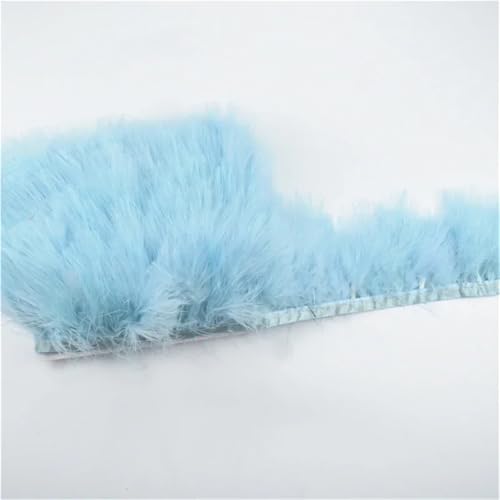 HIFRQVVC Party Dekoration Federn Band, Natürliche Federn Quaste Fringe Trim Ribbon Nähen DIY 10 Meter 10CM Breite(Light Blue) von HIFRQVVC