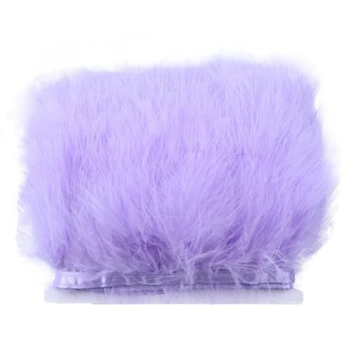 HIFRQVVC Party Dekoration Federn Band, Natürliche Federn Quaste Fringe Trim Ribbon Nähen DIY 10 Meter 10CM Breite(Light Purple) von HIFRQVVC