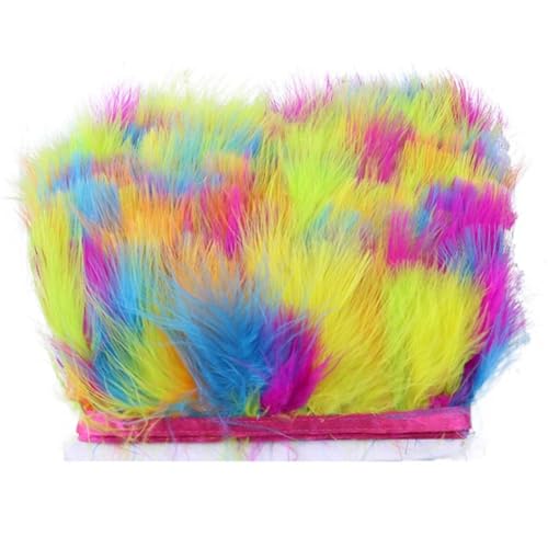 HIFRQVVC Party Dekoration Federn Band, Natürliche Federn Quaste Fringe Trim Ribbon Nähen DIY 10 Meter 10CM Breite(Multicolour) von HIFRQVVC