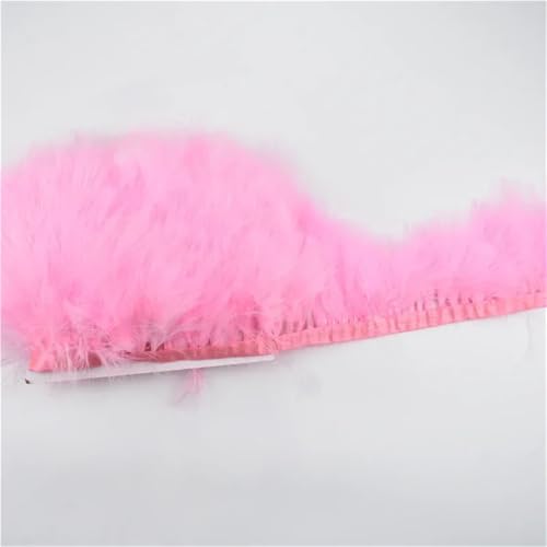HIFRQVVC Party Dekoration Federn Band, Natürliche Federn Quaste Fringe Trim Ribbon Nähen DIY 10 Meter 10CM Breite(Pnnrk) von HIFRQVVC