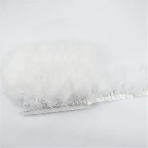 HIFRQVVC Party Dekoration Federn Band, Natürliche Federn Quaste Fringe Trim Ribbon Nähen DIY 10 Meter 10CM Breite(White) von HIFRQVVC