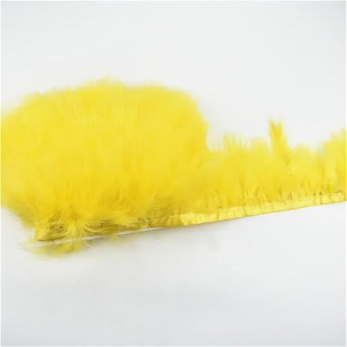 HIFRQVVC Party Dekoration Federn Band, Natürliche Federn Quaste Fringe Trim Ribbon Nähen DIY 10 Meter 10CM Breite(Yellow) von HIFRQVVC