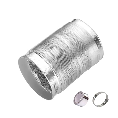 Kanalisierung aus Aluminium, Auspuffrohr Rundkanalschlauch Ø 80/100/110/120/150/160/170/180/200 mm 2 Klemmen enthalten(4m 180mm) von HIFRQVVC