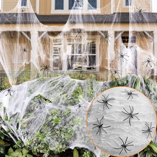 HIGA-JKL Halloween Deko Spinnennetz 200g & 30 Schwarze Spinnen Halloween Horror deko Outdoor und Drinnen Horror Spukhaus Hof Grusel Partyzubehör Deko Spinnennetze HIGA-JKL Halloween Deko Spinnennetz 200g & 30 Schwarze Spinnen Halloween Horror deko Outdoor und Drinnen Horror Spukhaus Hof Grusel Partyzubehör Deko Spinnennetze von HIGA-JKL