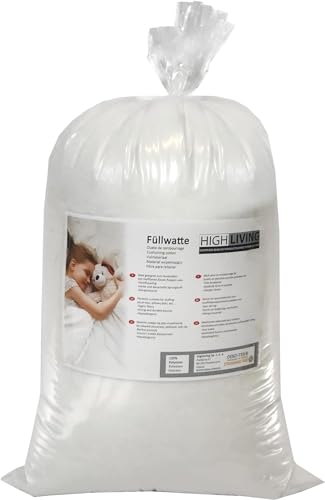 HIGH LIVING füllwatte füllmaterial 5000 Gramm Premium Comfort HollowFibre 100% Faserfüllung für Spielzeug, Kissen, Kissenbezüge Öko-Tex-Zertifiziert von HIGH LIVING