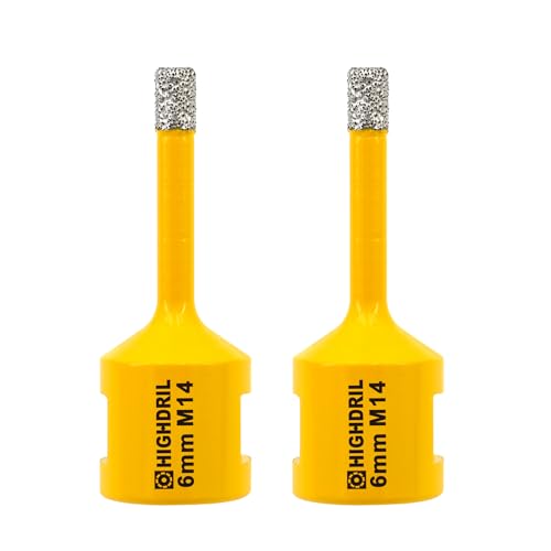 HIGHDRIL Diamant Bohrkrone - 2 Stücke 6mm Lochsäge Fliesen M14 Gewinde für Porzellan Fliese Keramik Granit Marmor Trockenbohren Fliesen Diamantbohrer HIGHDRIL Diamant Bohrkrone - 2 Stücke 6mm Lochsäge Fliesen M14 Gewinde für Porzellan Fliese Keramik Granit Marmor Trockenbohren Fliesen Diamantbohrer von HIGHDRIL