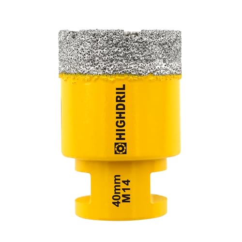 HIGHDRIL Diamant Bohrkrone - 40mm Lochsäge Fliesen M14 Gewinde für Porzellan Fliese Keramik Granit Marmor Trockenbohren Fliesen Diamantbohrer HIGHDRIL Diamant Bohrkrone - 40mm Lochsäge Fliesen M14 Gewinde für Porzellan Fliese Keramik Granit Marmor Trockenbohren Fliesen Diamantbohrer von HIGHDRIL