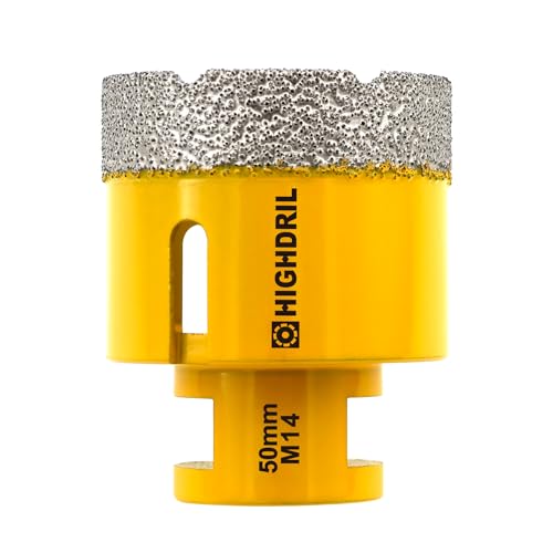 HIGHDRIL Diamant Bohrkrone - 50mm Lochsäge Fliesen M14 Gewinde für Porzellan Fliese Keramik Granit Marmor Trockenbohren Fliesen Diamantbohrer HIGHDRIL Diamant Bohrkrone - 50mm Lochsäge Fliesen M14 Gewinde für Porzellan Fliese Keramik Granit Marmor Trockenbohren Fliesen Diamantbohrer von HIGHDRIL