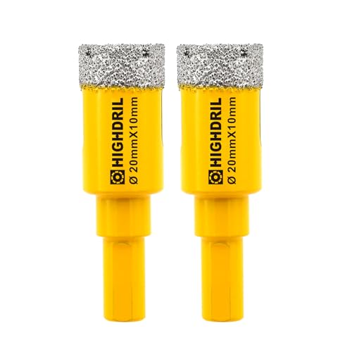 HIGHDRIL Diamantbohrer,Fliesenbohrer,Durchmesser 2 Stück 20mm mit Dreiecksschaft Vakuumgelötete Lochsäge für Beton Granit Marmor Glas Feinsteinzeug Mauerwerk Ziegel,Dreiecksschaft HIGHDRIL Diamantbohrer,Fliesenbohrer,Durchmesser 2 Stück 20mm mit Dreiecksschaft Vakuumgelötete Lochsäge für Beton Granit Marmor Glas Feinsteinzeug Mauerwerk Ziegel,Dreiecksschaft von HIGHDRIL