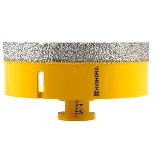 HIGHDRIL Diamant Bohrkrone - 110mm Lochsäge Fliesen M14 Gewinde für Porzellan Fliese Keramik Granit Marmor Trockenbohren Fliesen Diamantbohrer HIGHDRIL Diamant Bohrkrone - 110mm Lochsäge Fliesen M14 Gewinde für Porzellan Fliese Keramik Granit Marmor Trockenbohren Fliesen Diamantbohrer von HIGHDRIL