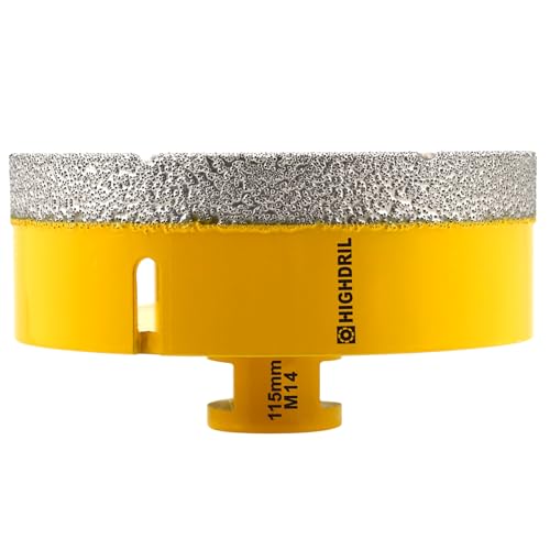 HIGHDRIL Diamant Bohrkrone - 115mm Lochsäge Fliesen M14 Gewinde für Porzellan Fliese Keramik Granit Marmor Trockenbohren Fliesen Diamantbohrer HIGHDRIL Diamant Bohrkrone - 115mm Lochsäge Fliesen M14 Gewinde für Porzellan Fliese Keramik Granit Marmor Trockenbohren Fliesen Diamantbohrer von HIGHDRIL