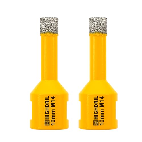 HIGHDRIL Diamant Bohrkrone - 2 Stücke 10mm Lochsäge Fliesen M14 Gewinde für Porzellan Fliese Keramik Granit Marmor Trockenbohren Fliesen Diamantbohrer HIGHDRIL Diamant Bohrkrone - 2 Stücke 10mm Lochsäge Fliesen M14 Gewinde für Porzellan Fliese Keramik Granit Marmor Trockenbohren Fliesen Diamantbohrer von HIGHDRIL